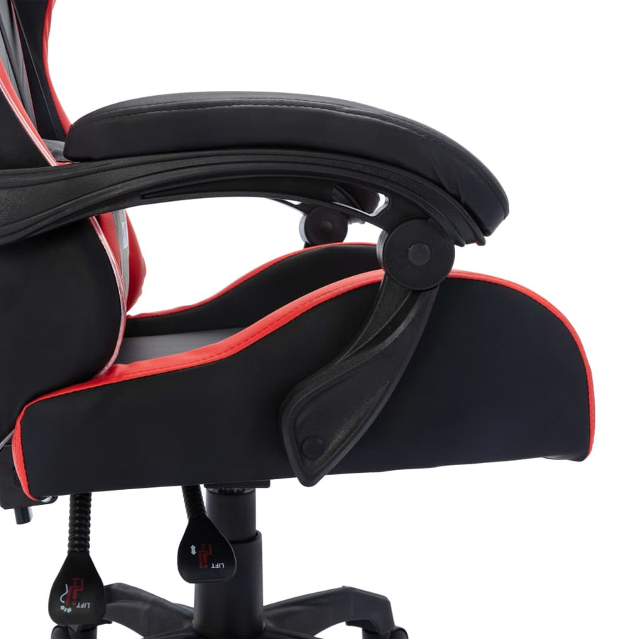 Racestoel Met Rgb Led-Verlichting Kunstleer Rood En Zwart 1 Zonder voetensteun