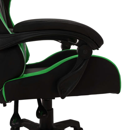 Racestoel Met Rgb Led-Verlichting Kunstleer Groen en zwart Zonder voetensteun