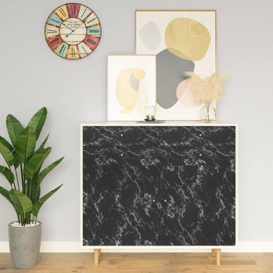 Meubelfolie Zelfklevend 500X90 Cm Pvc Steen 1 Zwart
