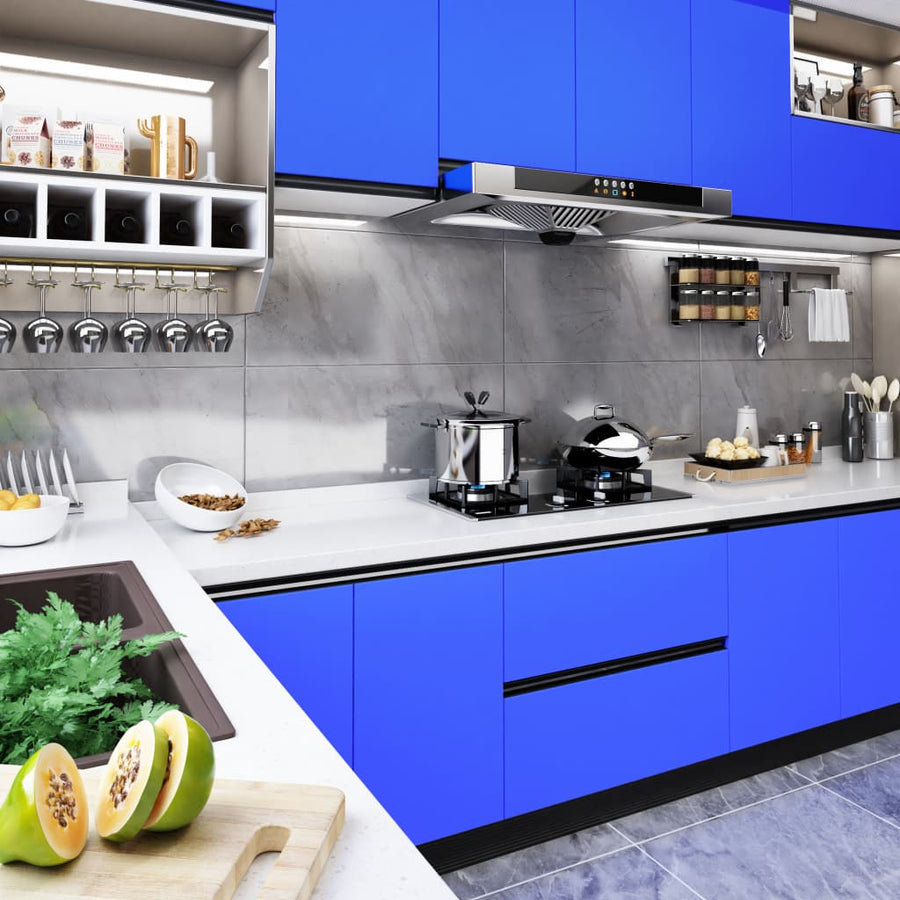 Meubelfolie Zelfklevend 500X90 Cm Pvc Hoogglans Blauw 1 high gloss blue