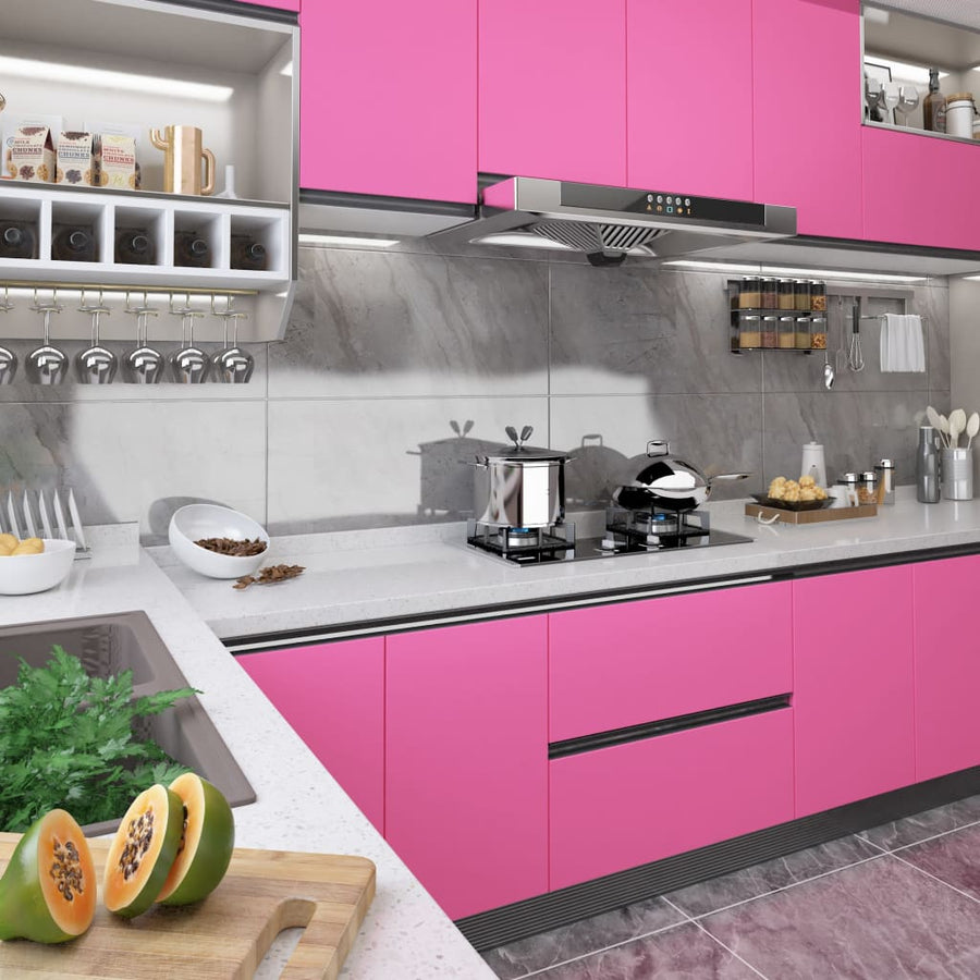 Meubelfolie Zelfklevend 500X90 Cm Pvc Hoogglans Roze 1 high gloss pink