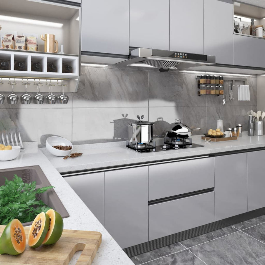 Meubelfolie zelfklevend 500x90 cm PVC hoogglans zilverkleurig 1 high gloss silver