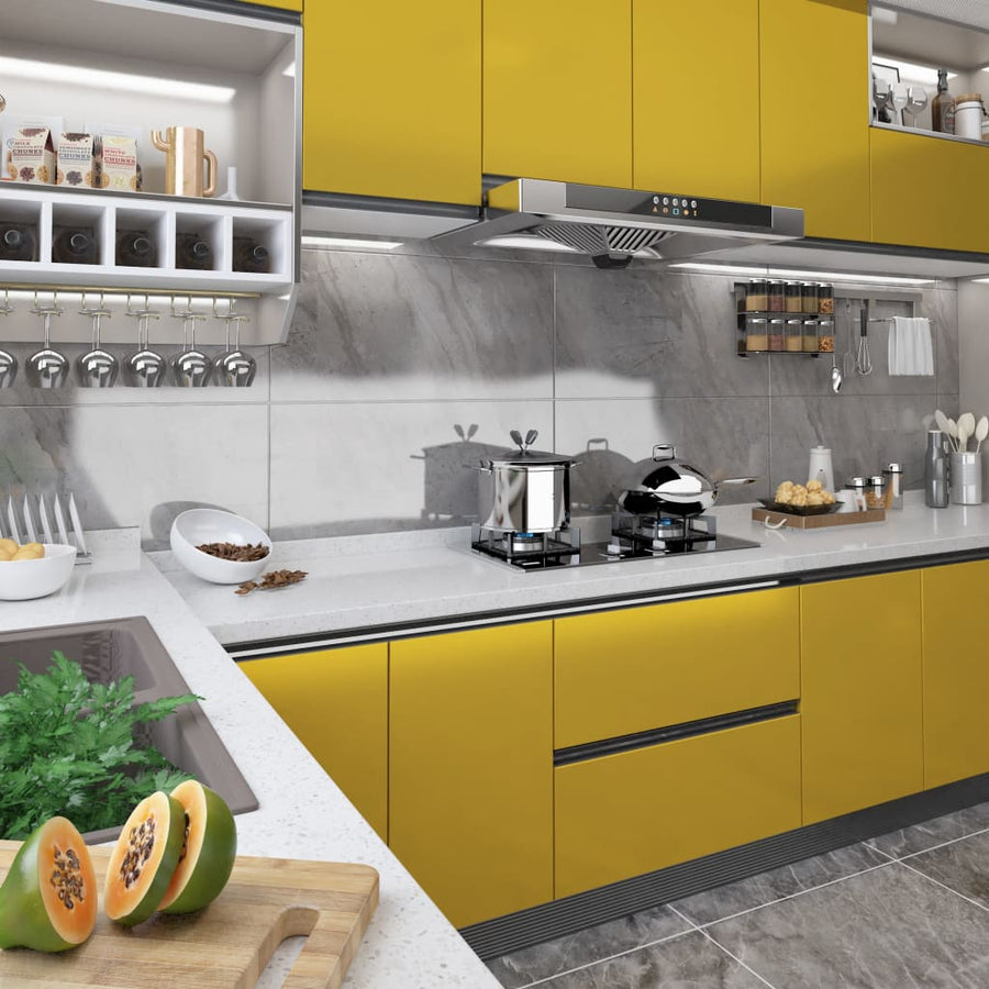 Meubelfolie Zelfklevend 500X90 Cm Pvc Hoogglans Goudkleurig 1 high gloss gold