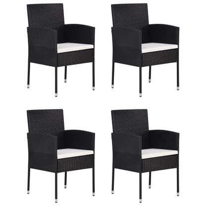 5-delige Tuinset poly rattan zwart