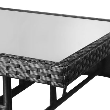 5-delige Tuinset poly rattan zwart