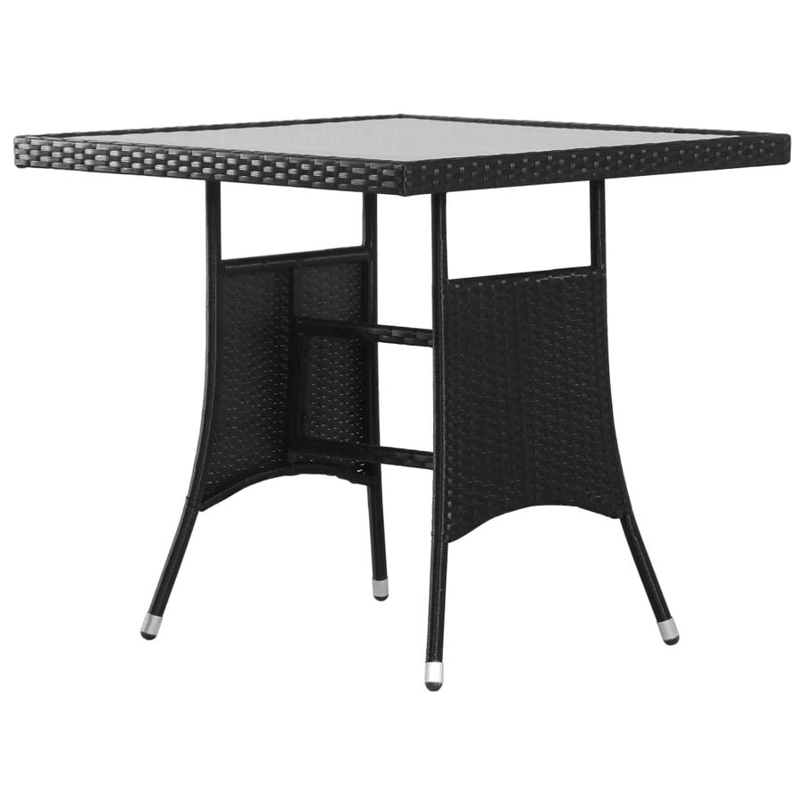 5-Delige Tuinset Poly Rattan 80 cm tafellengte Zwart