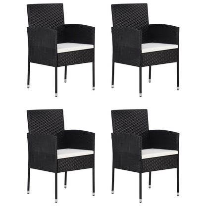 5-delige Tuinset poly rattan zwart