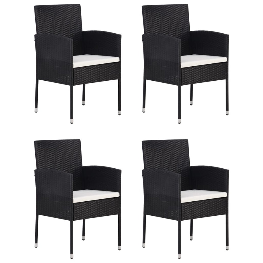 5-delige Tuinset poly rattan zwart