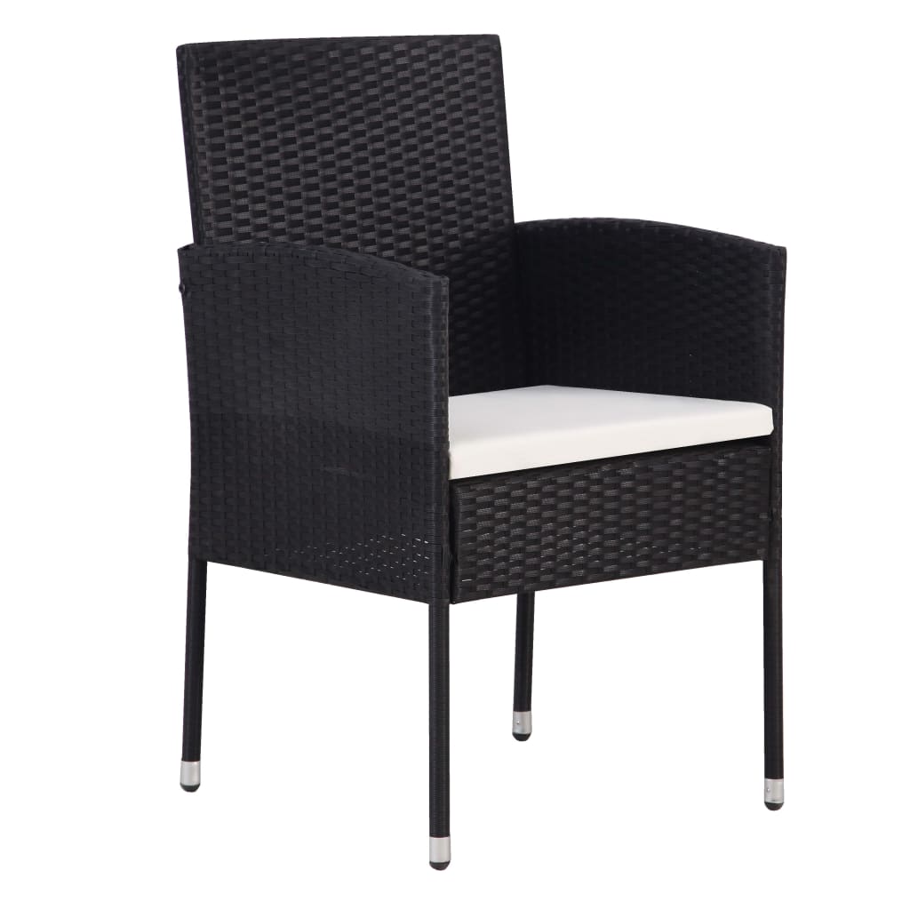 5-delige Tuinset poly rattan zwart