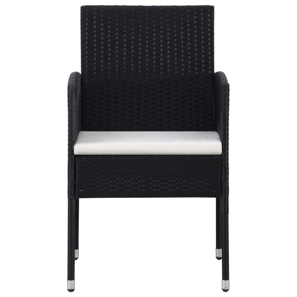 5-delige Tuinset poly rattan zwart