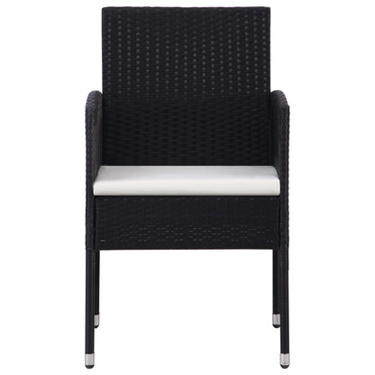 5-delige Tuinset poly rattan zwart
