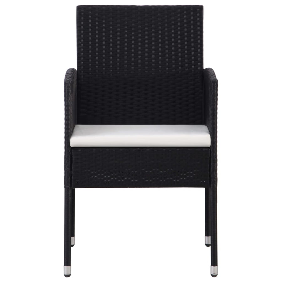 5-delige Tuinset poly rattan zwart