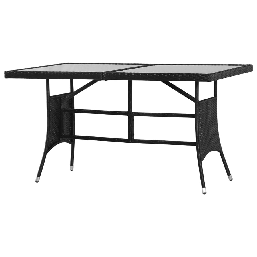 5-delige Tuinset poly rattan zwart