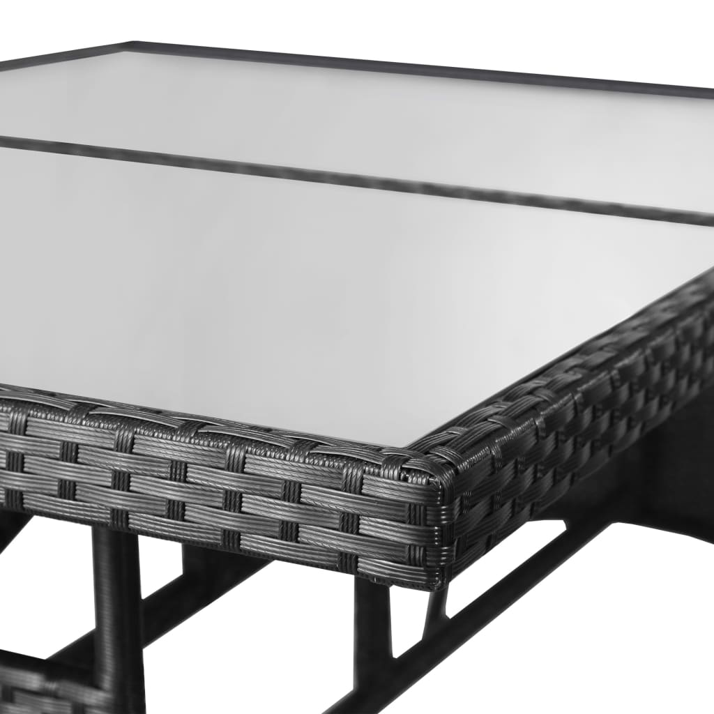 5-delige Tuinset poly rattan zwart