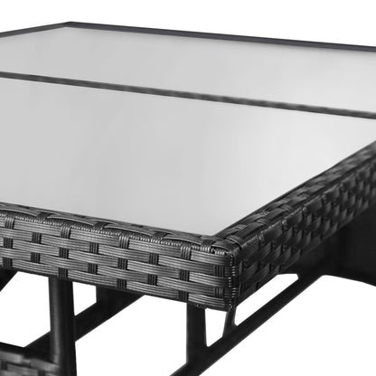 5-delige Tuinset poly rattan zwart