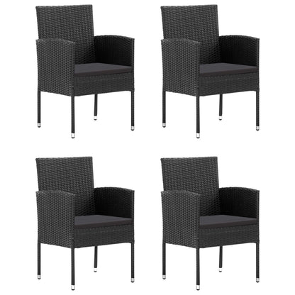 5-Delige Tuinset Poly Rattan 140 cm tafellengte Zwart