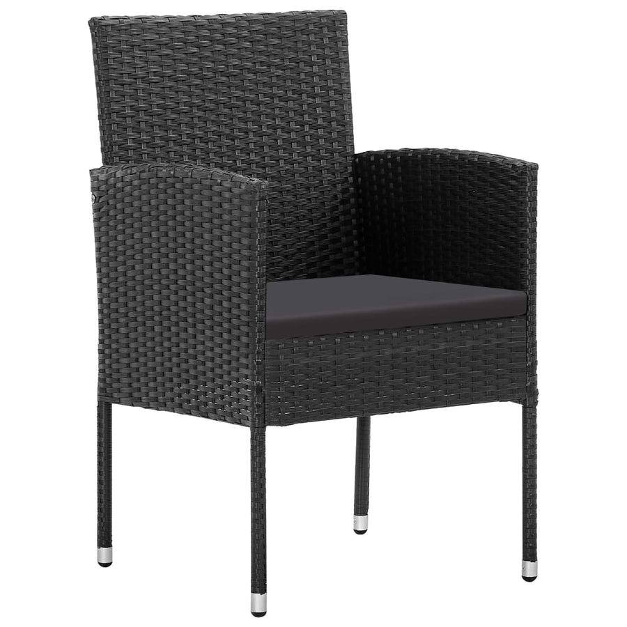 5-Delige Tuinset Poly Rattan 140 cm tafellengte Zwart