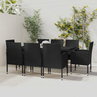 9-piece Garden furniture set poly rattan black