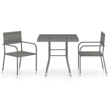 3-Delige Tuinset Poly Rattan Kleurig En Grijs 2 80 cm tafellengte Antraciet