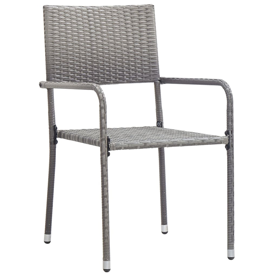 3-Delige Tuinset Poly Rattan Kleurig En Grijs 2 80 cm tafellengte Antraciet