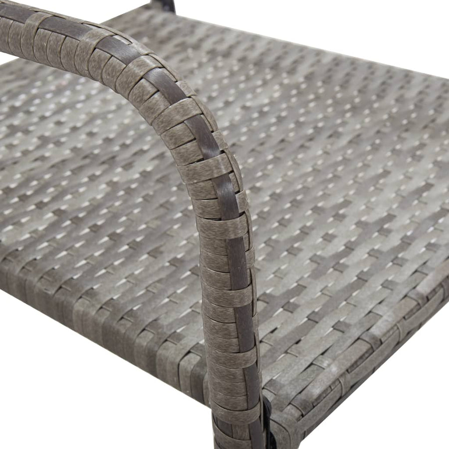 3-Delige Tuinset Poly Rattan Kleurig En Grijs 2 80 cm tafellengte Antraciet