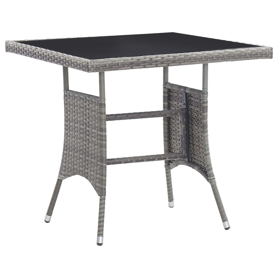 3-Delige Tuinset Poly Rattan Kleurig En Grijs 2 80 cm tafellengte Antraciet