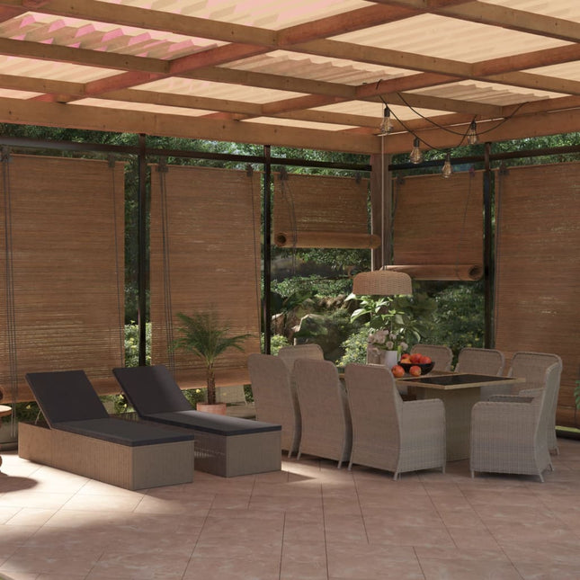 -Delige Tuinset Poly Rattan Bruin en zwart