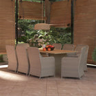 -Delige Tuinset Poly Rattan 9 Nee Bruin