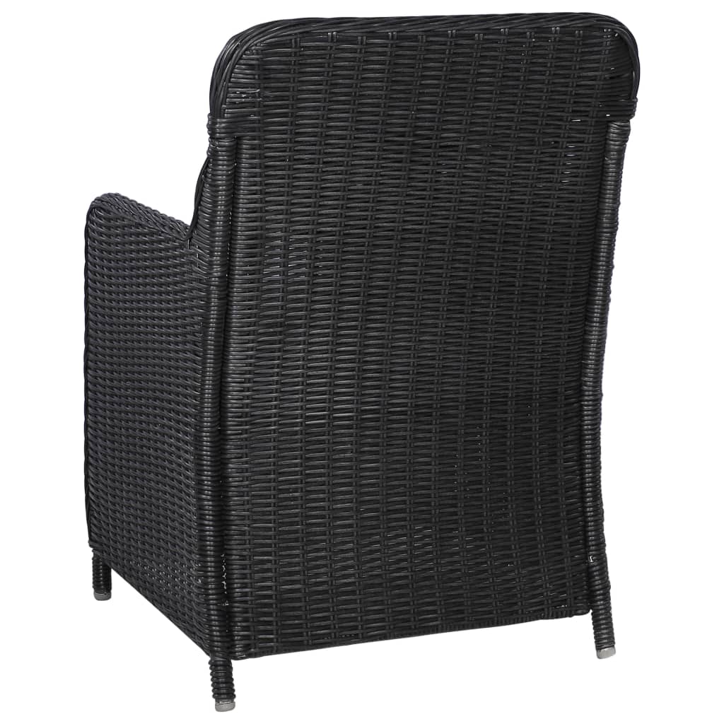 9-delige Tuinset poly rattan zwart