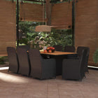 -Delige Tuinset Poly Rattan 9 Nee Zwart en bruin