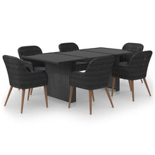 7-Delige Tuinset Poly Rattan Zwart