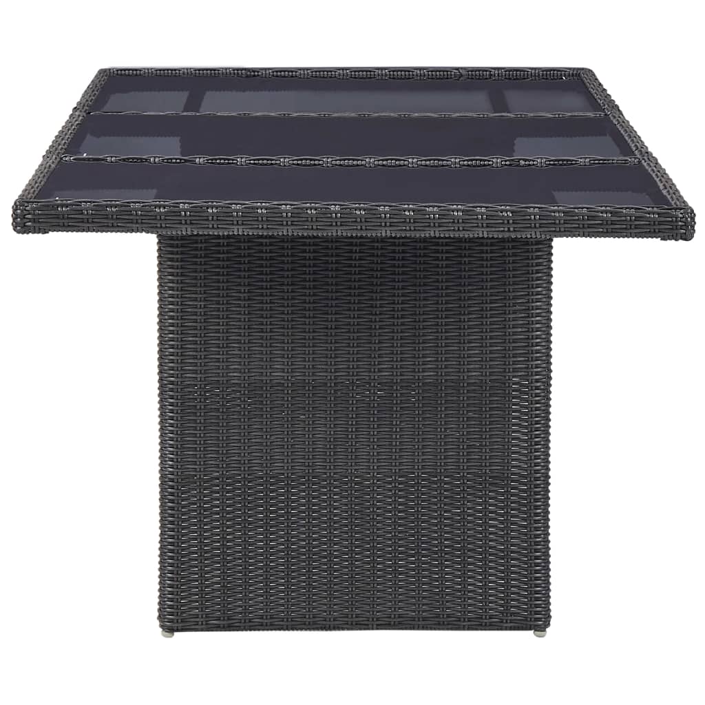 7-Delige Tuinset Poly Rattan Zwart