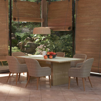 -Delige Tuinset Poly Rattan 7 Bruin en wit