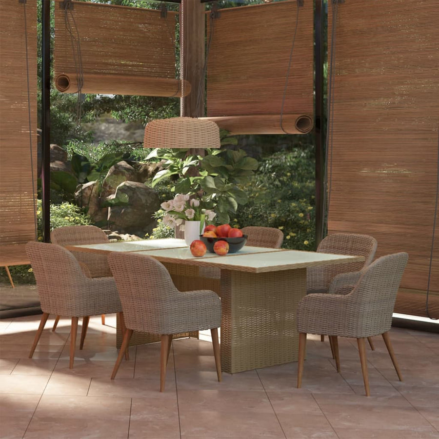 -Delige Tuinset Poly Rattan 7 Bruin en wit