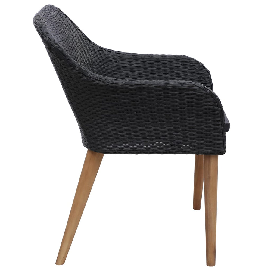 9-Delige Tuinset Poly Rattan Zwart
