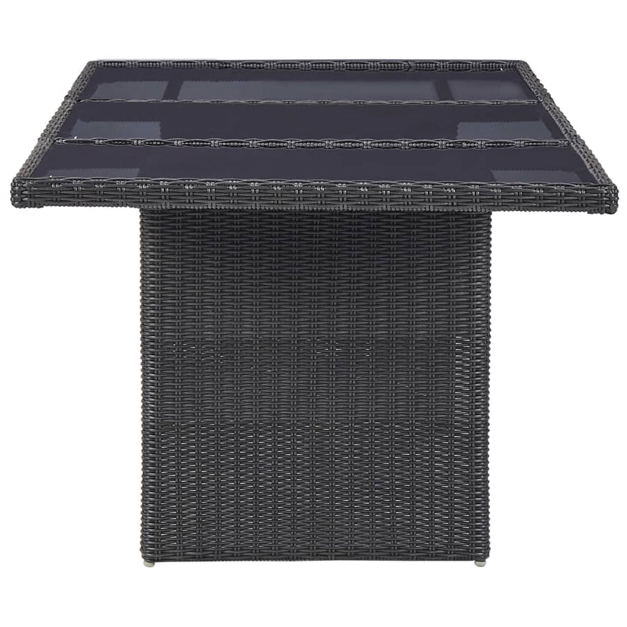 9-Delige Tuinset Poly Rattan Zwart