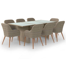 9-Delige Tuinset Poly Rattan Bruin Bruin en wit