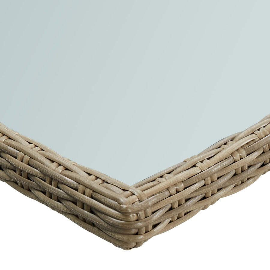 9-Delige Tuinset Poly Rattan Bruin Bruin en wit