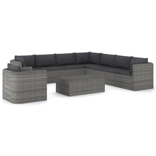 9-Delige Loungeset Met Kussens Poly Rattan 1