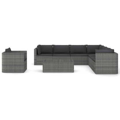 9-Delige Loungeset Met Kussens Poly Rattan 1