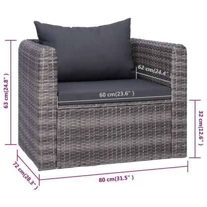 9-Delige Loungeset Met Kussens Poly Rattan 1