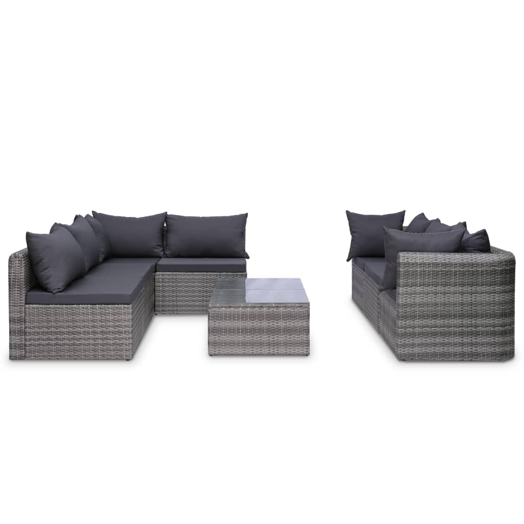 9-Delige Loungeset Met Kussens Poly Rattan 1