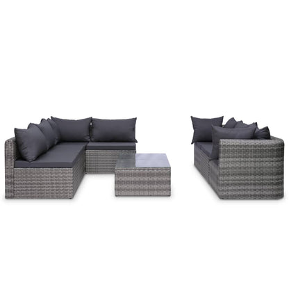 9-Delige Loungeset Met Kussens Poly Rattan 1