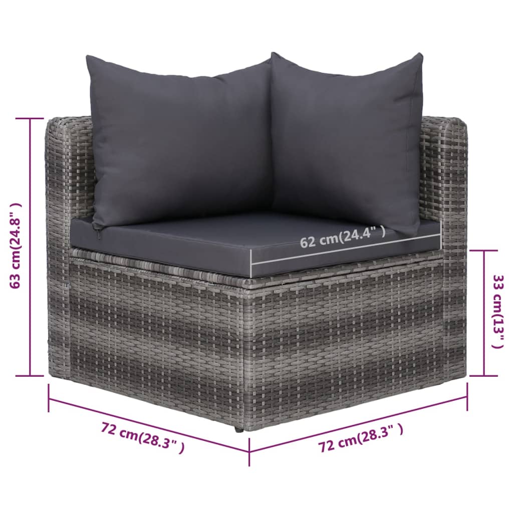 9-Delige Loungeset Met Kussens Poly Rattan 1