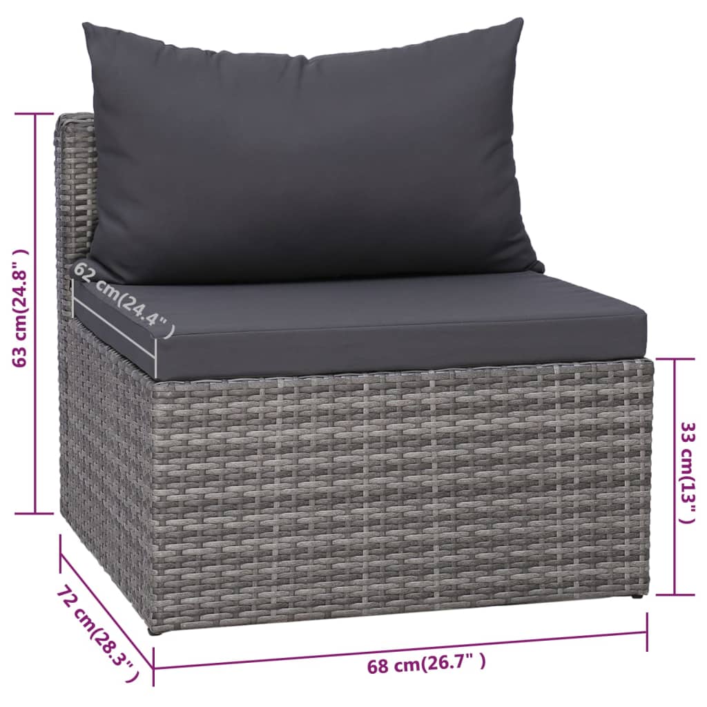 9-Delige Loungeset Met Kussens Poly Rattan 1
