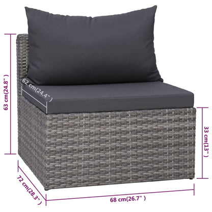 9-Delige Loungeset Met Kussens Poly Rattan 1
