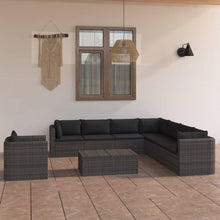 9-Delige Loungeset Met Kussens Poly Rattan 1