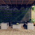 10-piece Lounge Set with Cushions Poly Rattan Grey