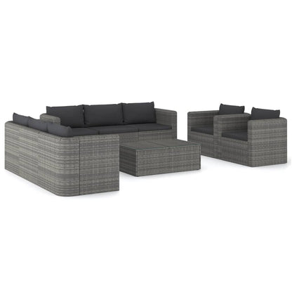 9-Delige Loungeset Met Kussens Poly Rattan 1