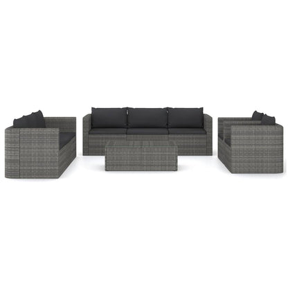 9-Delige Loungeset Met Kussens Poly Rattan 1